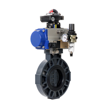 w66最给力气动PVC对夹蝶阀 流量控制