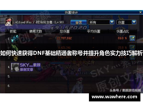 如何快速获得DNF基础精通者称号并提升角色实力技巧解析