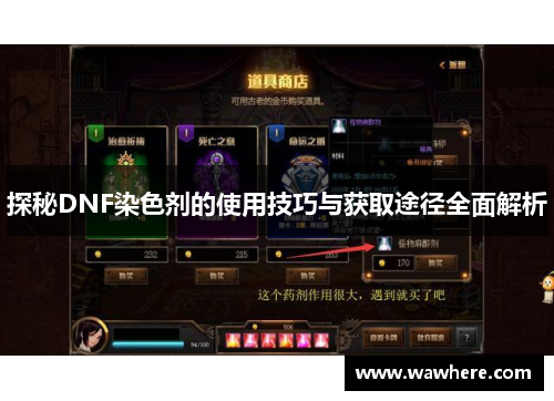 探秘DNF染色剂的使用技巧与获取途径全面解析